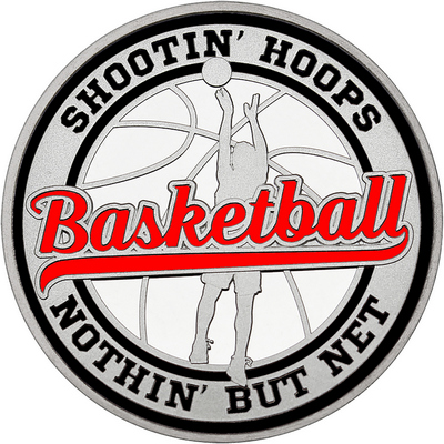 Red "Basketball" with Black Outer Circular Borders